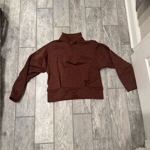 Womaens Brown Half-Zip Sweater